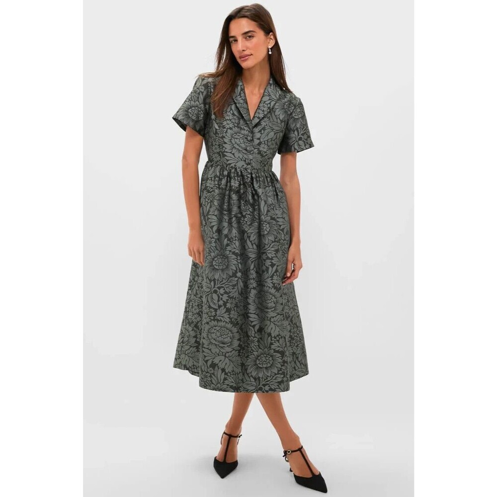 TUCKERNUCK Emerald Mirasol Jacquard Adelaide Dress Emerald Botanical Size S $298
